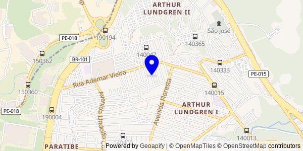 Mapa de Vicência - Fisioterapeutas