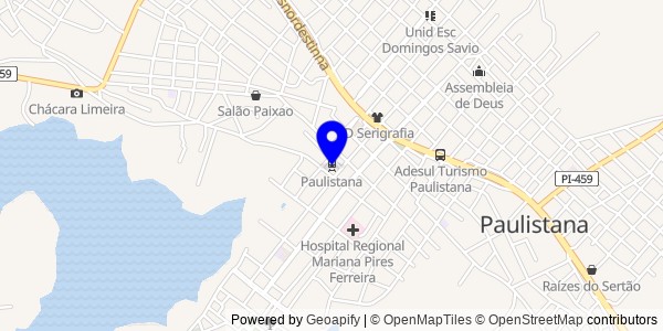 Mapa de Paulistana - Nutricionistas