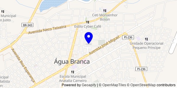 Mapa de Água Branca - Fisioterapeutas