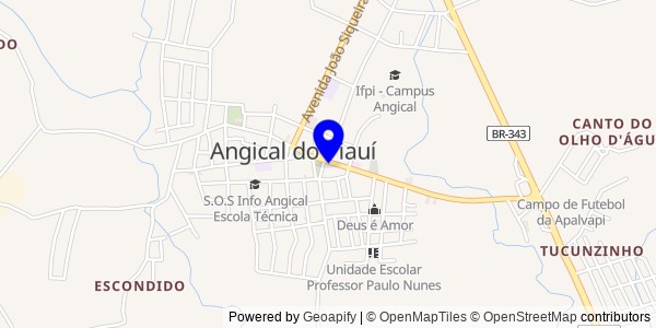 Mapa de Angical do Piauí - Fisioterapeutas