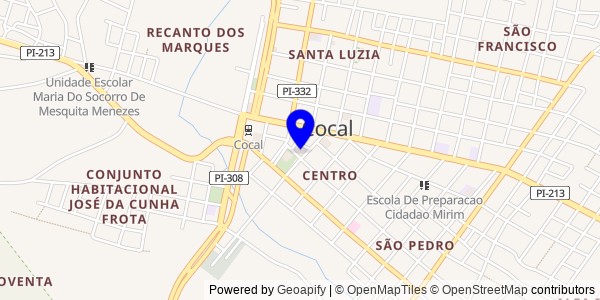 Mapa de Cocal de Telha - Nutricionistas