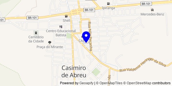 Mapa de Casimiro de Abreu - Fisioterapeutas