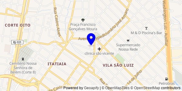 Mapa de Duque de Caxias - Fisioterapeutas