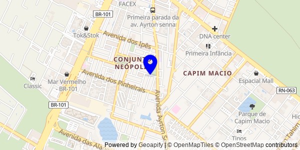 Mapa de Campo Redondo - Fisioterapeutas