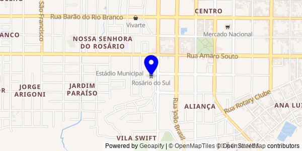 Mapa de Rosário do Sul - Fisioterapeutas