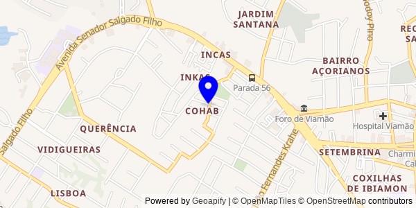 Mapa de Campos Borges - Fisioterapeutas