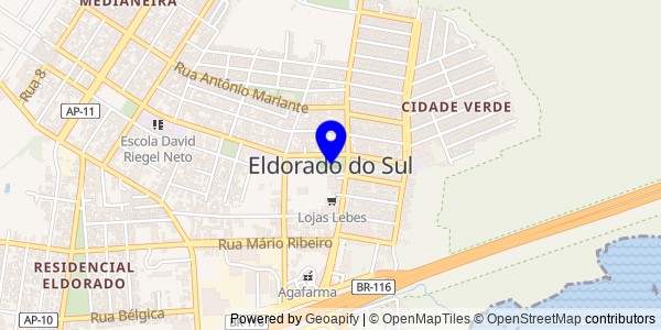 Mapa de Eldorado do Sul - Fisioterapeutas