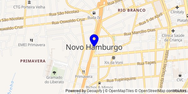 Mapa de Novo Hamburgo - Nutricionistas