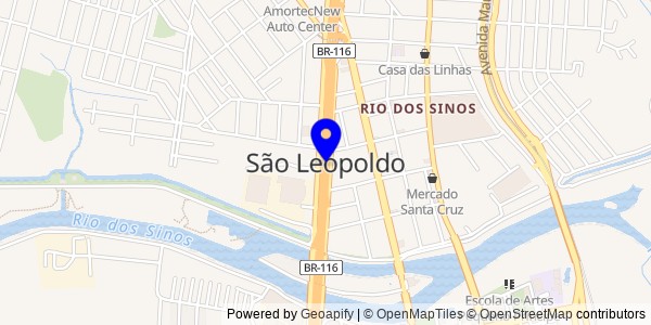 Mapa de São Leopoldo - Nutricionistas