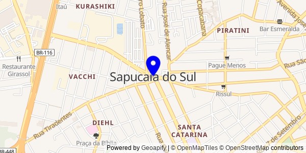 Mapa de Sapucaia do Sul - Fisioterapeutas