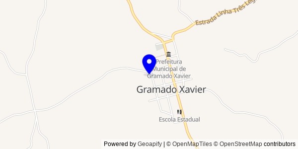 Mapa de Gramado Xavier - Nutricionistas