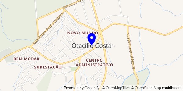 Mapa de Otacílio Costa - Fisioterapeutas