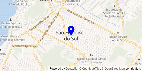 Mapa de São Francisco do Sul - Fisioterapeutas