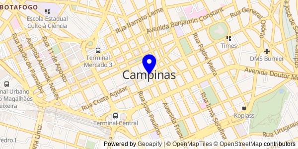 Mapa de Região de Campinas - Fisioterapeutas