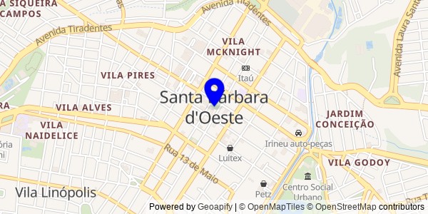 Mapa de Santa Bárbara d'Oeste - Nutricionistas