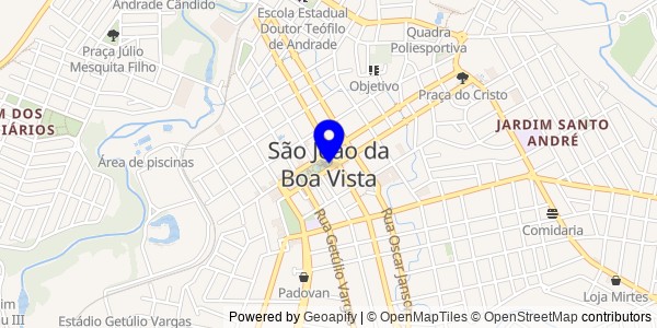 Mapa de São João da Boa Vista - Nutricionistas