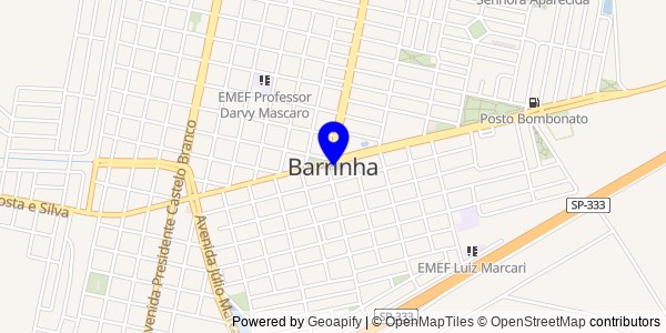 Mapa de Barrinha - Fisioterapeutas