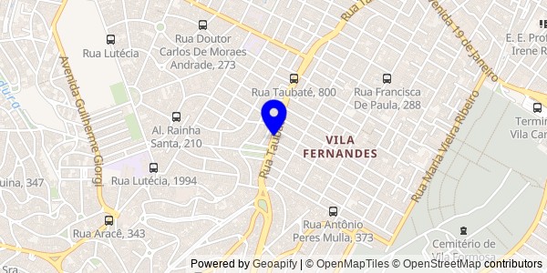 Mapa de Taubaté - Nutricionistas