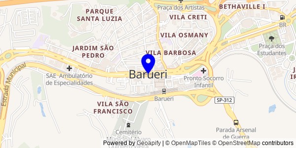 Mapa de Barueri - Fisioterapeutas