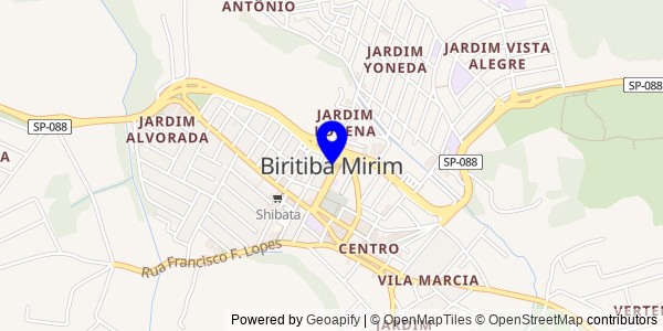 Mapa de Biritiba Mirim - Nutricionistas