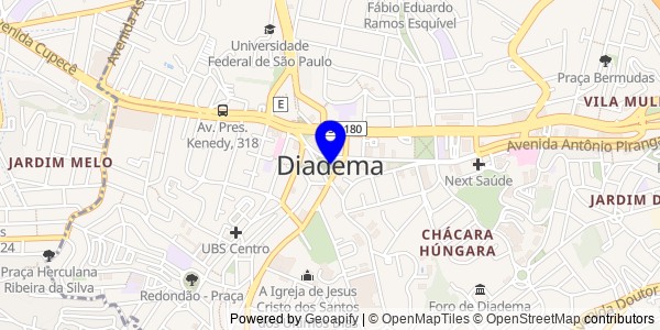 Mapa de Diadema - Nutricionistas