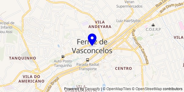 Mapa de Ferraz de Vasconcelos - Fisioterapeutas