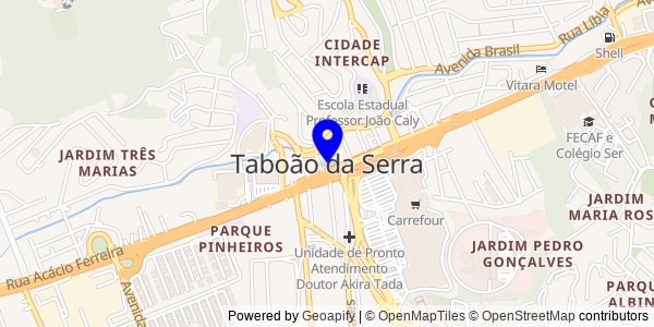 Mapa de Taboão da Serra - Fisioterapeutas