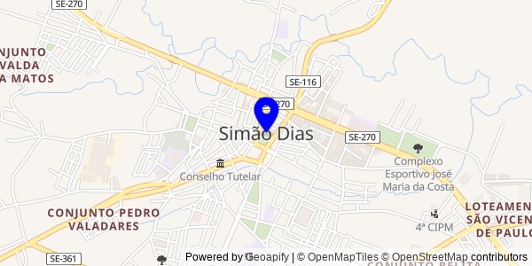 Mapa de Simão Dias - Nutricionistas