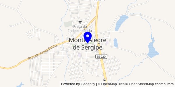 Mapa de Monte Alegre de Sergipe - Fisioterapeutas
