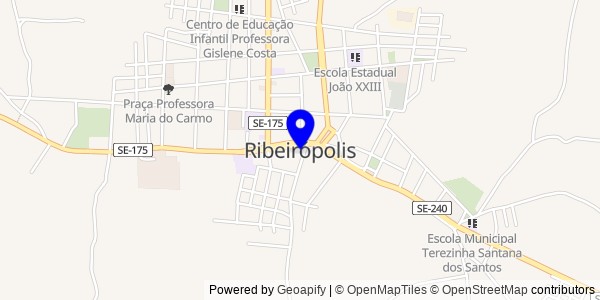 Mapa de Ribeirópolis - Fisioterapeutas