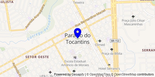 Mapa de Paraíso do Tocantins - Fisioterapeutas