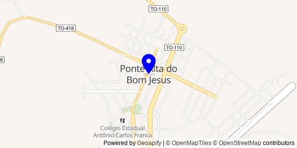 Mapa de Ponte Alta do Bom Jesus - Nutricionistas