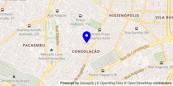 Mapa de Consolação - Fisioterapeutas