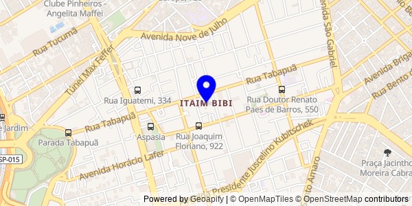 Mapa de Itaim Bibi - Fisioterapeutas