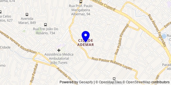 Mapa de Cidade Ademar - Fisioterapeutas
