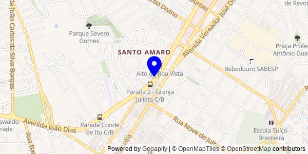 Mapa de Santo Amaro - Fisioterapeutas