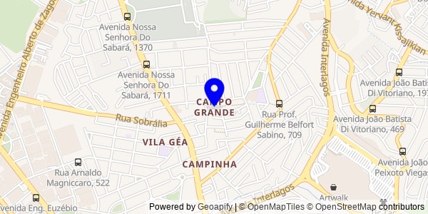 Mapa de Campo Grande - Nutricionistas