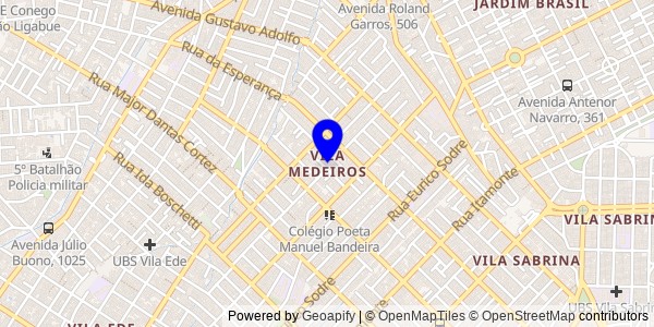 Mapa de Vila Medeiros - Nutricionistas