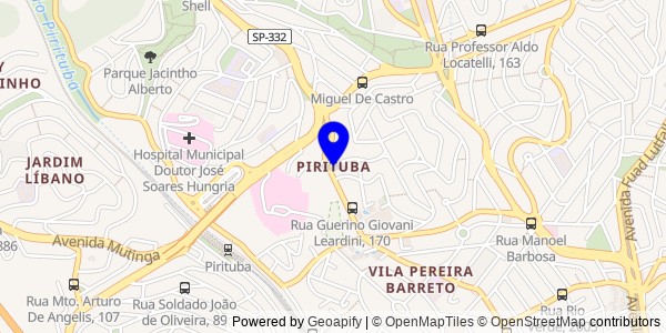 Mapa de Pirituba - Fisioterapeutas