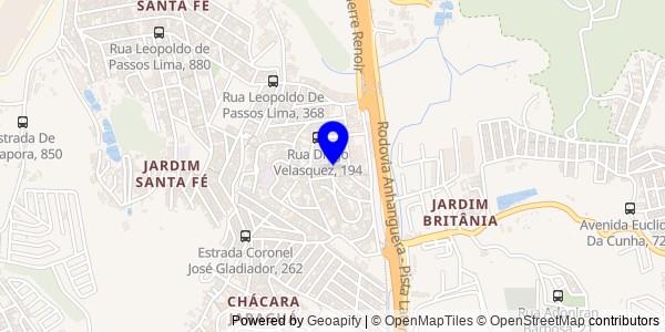 Mapa de Anhanguera - Nutricionistas