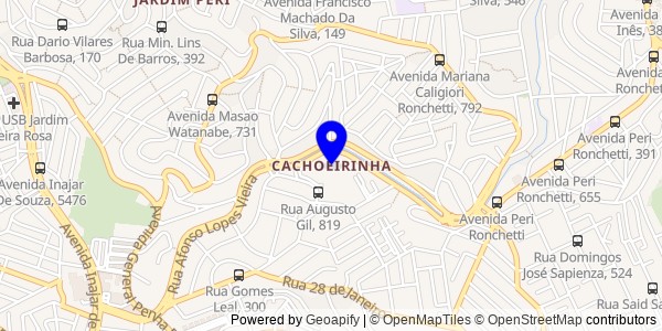 Mapa de Cachoeirinha - Fisioterapeutas