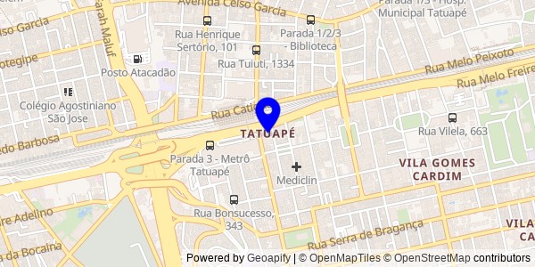 Mapa de Tatuapé - Nutricionistas