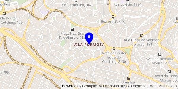 Mapa de Vila Formosa - Fisioterapeutas