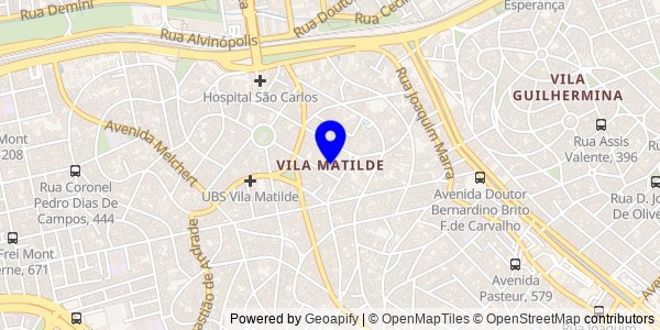Mapa de Vila Matilde - Nutricionistas
