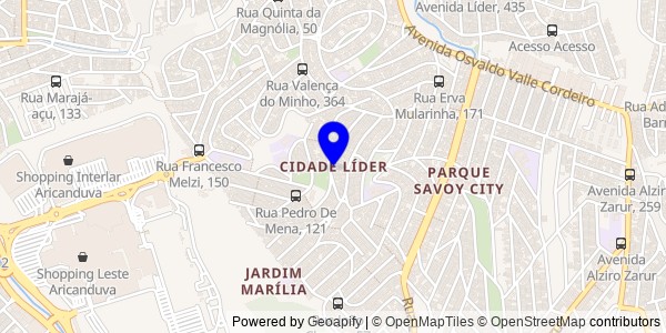 Mapa de Cidade Líder - Nutricionistas