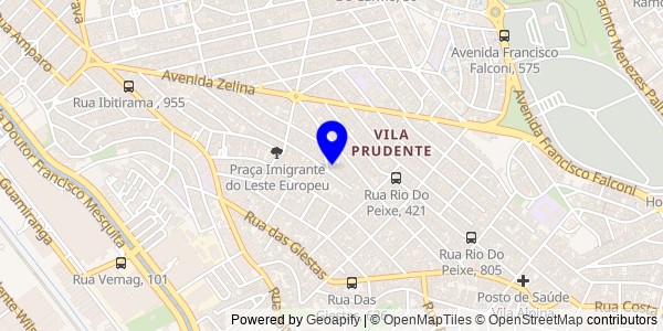 Mapa de Vila Prudente - Nutricionistas