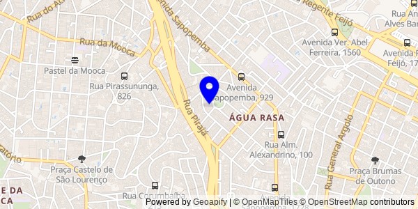 Mapa de Água Rasa - Nutricionistas