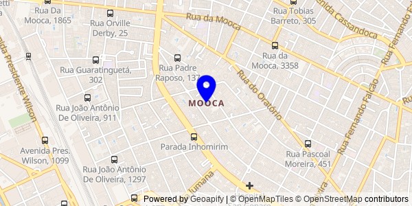 Mapa de Mooca - Fisioterapeutas